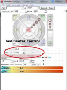 build platform heating up when printer first switched on : bed heater control